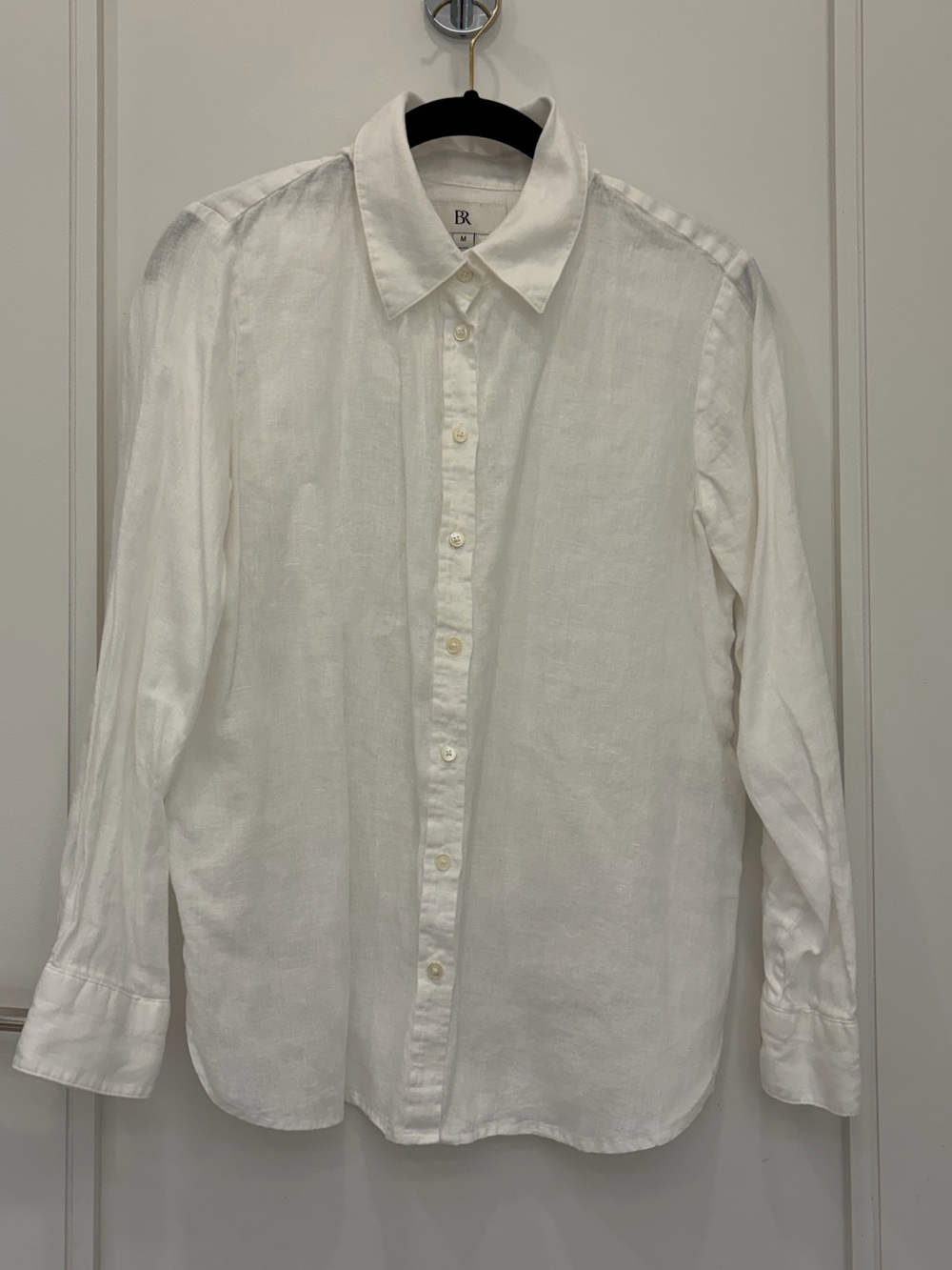 Banana Republic Beautiful White Button-Down Linen Shirt